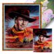 thumbnail image 1 of Hilo de bordar de algodón completo, estampado 11CT, punto de cruz John Wayne Cowboy, 40x50cm, 1 of 9