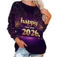 thumbnail image 5 of Mifsaly Christmas Sweatshirt for Women Xmas Cute Print Long Sleeve Crewneck Shirts Loose Merry and Bright Tunic T-Shirts Festival Party Funny Blouse 2025 Holiday Gifts, 5 of 5
