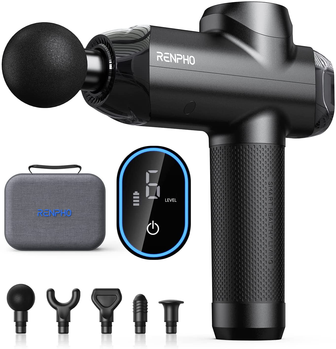 RENPHO R3 Handhle Body Massager Gun for Athletes Muscle Relax, Black