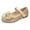 Gold, variant on newwalpole Toddler Girl Mary Jane Dress Glitter Flats Shoes Flower for Ballet Wedding Silver for Size 2