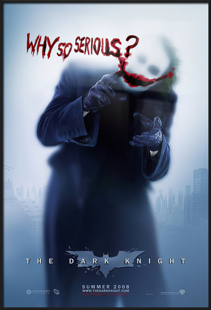 Batman The Dark Knight Framed Movie Poster (Teaser Style The Joker Why So Serious