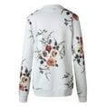 thumbnail image 4 of Veste Bomber Rétro à Fleurs à Fermeture Éclair pour Femmes Dames Manteau Décontracté Vêtement d'Extérieur, 4 of 7