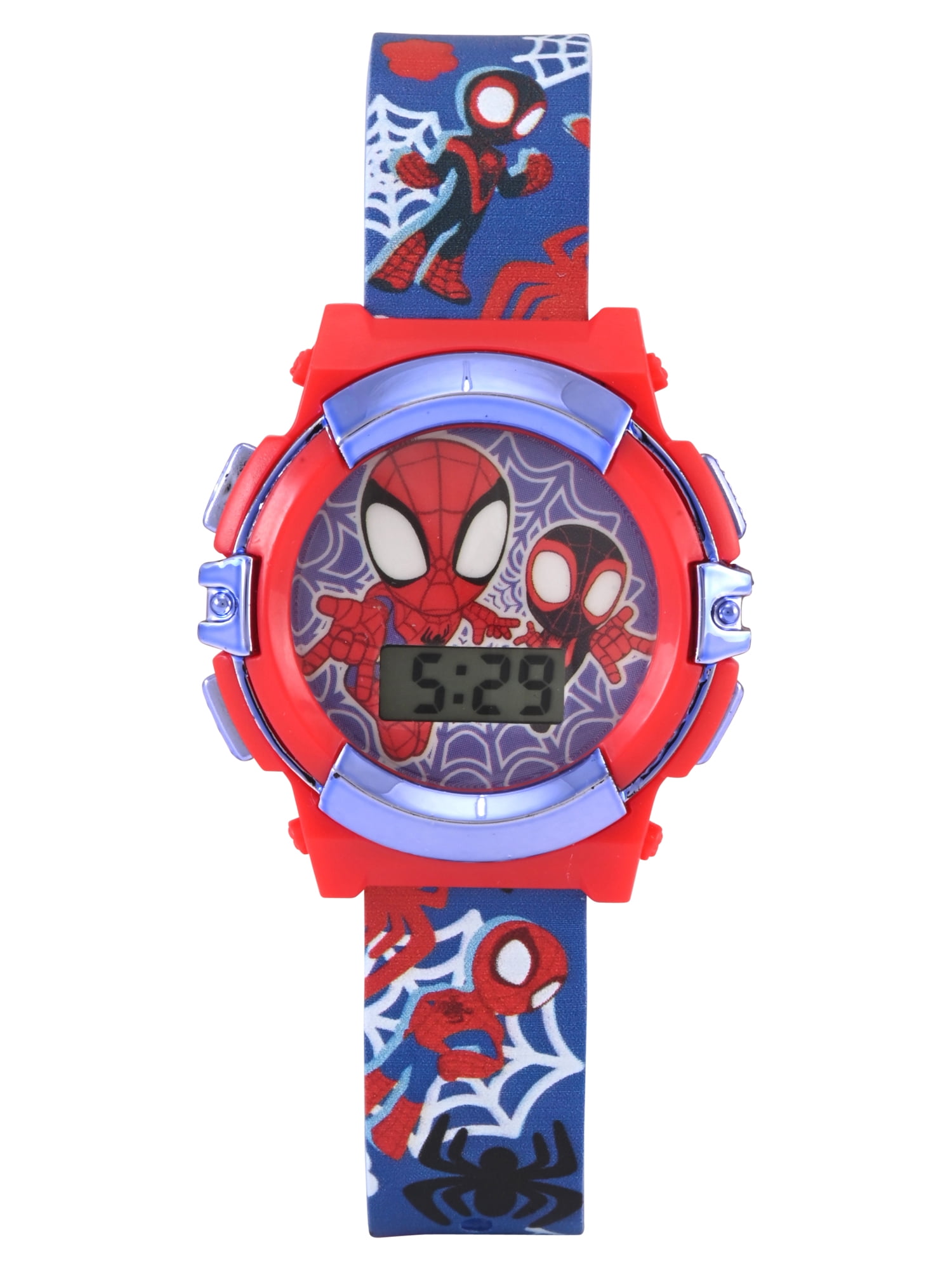 Marvel Spider-Man and Friends Unisex Child 2pc Red and Blue Watch and Flashlight Set, SPF40001WM