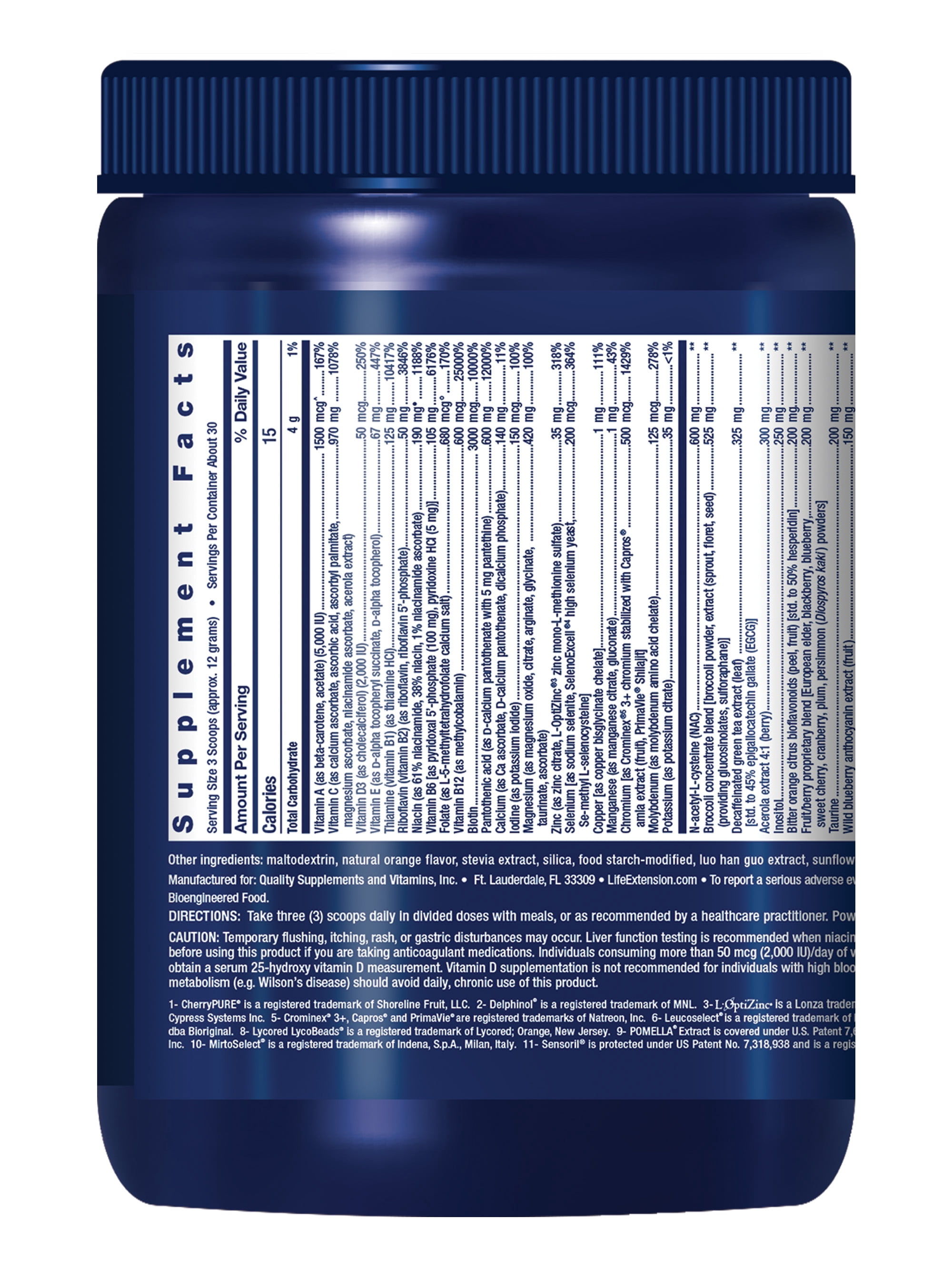 Life Extension Mix Powder, high-potency, advanced vitamin, mineral, fruit and vegetable formula, vitamin B, C, D, E, magnesium, for whole-body health, healthy aging, gluten-free, 12.70 oz.