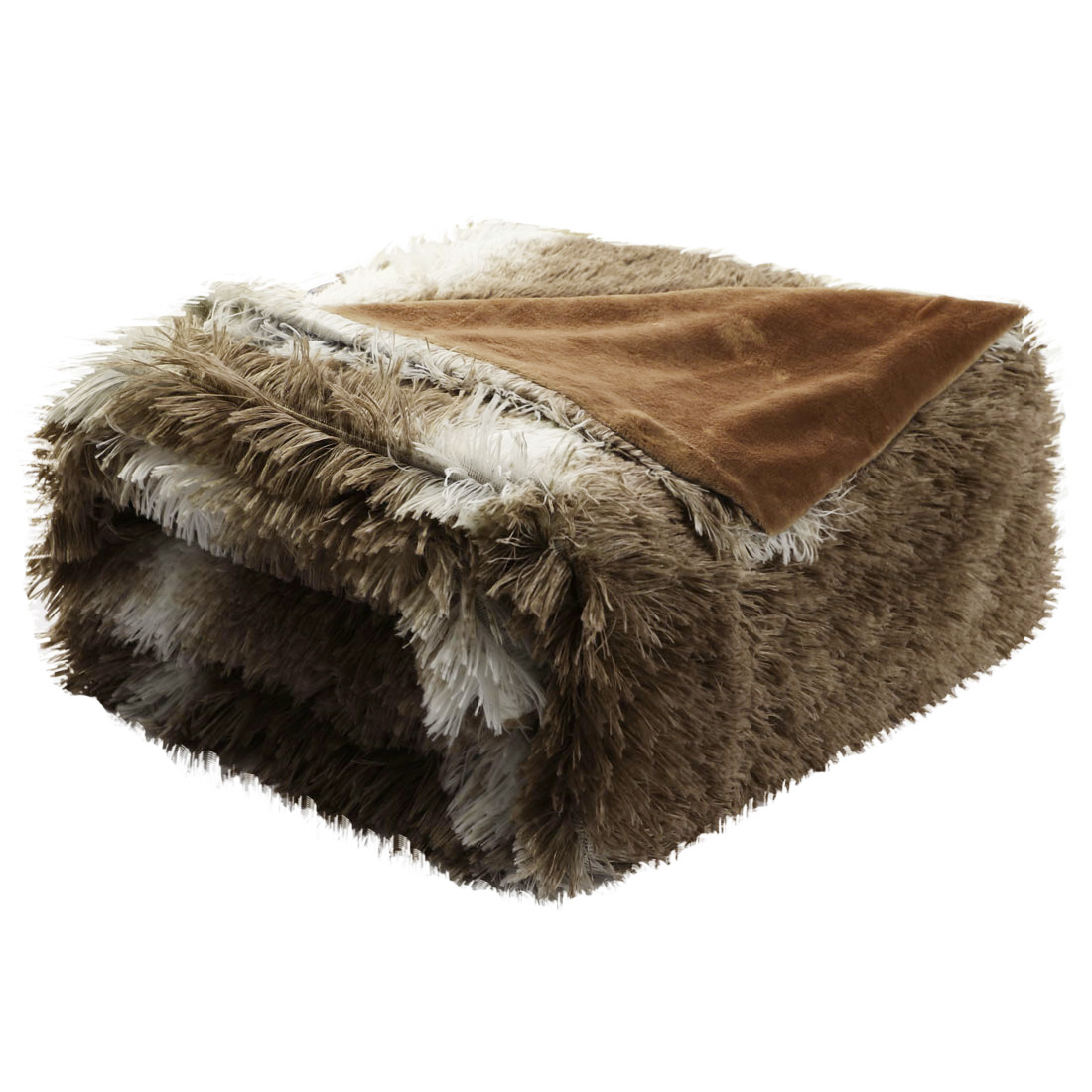 Unique Bargains Soft Decorative Long Shaggy Faux Fur Twin/ Full/ Queen