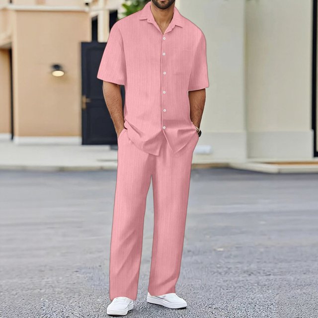Men's Stylish Casual Suits Set for Everyday Wear Sports Relaxation Beach Activities Comfortable Fit Pure Color Design Spring Summer Seasons