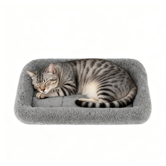 NAMSAN Cat Mat Bed 16" x 22" Pet Bed with Pillow Around for Dogs Cats, Medium