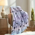 thumbnail image 4 of GYRATEDREAM Halloween Throw Blanket for Couch and Bed Ghost Witch's Hat Black Bats and Decorated Pumpkins Print on Soft Blanket for Kids and Adult, 59.05x78.74 inch, 4 of 5