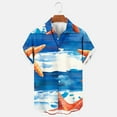 thumbnail image 2 of Iugvhana Hawaiian Shirts for Men Casual Beach Summer Shirt Floral Button Down Tropical Holiday Short Sleeve Shirts Blue XXXL, 2 of 5