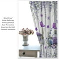 thumbnail image 5 of Lavender Floral Curtains - Purple Stripe Print Living Room Curtains for Girls - Blackout Comfortable Elegant 52x84 Inch 2 Panels, 5 of 6