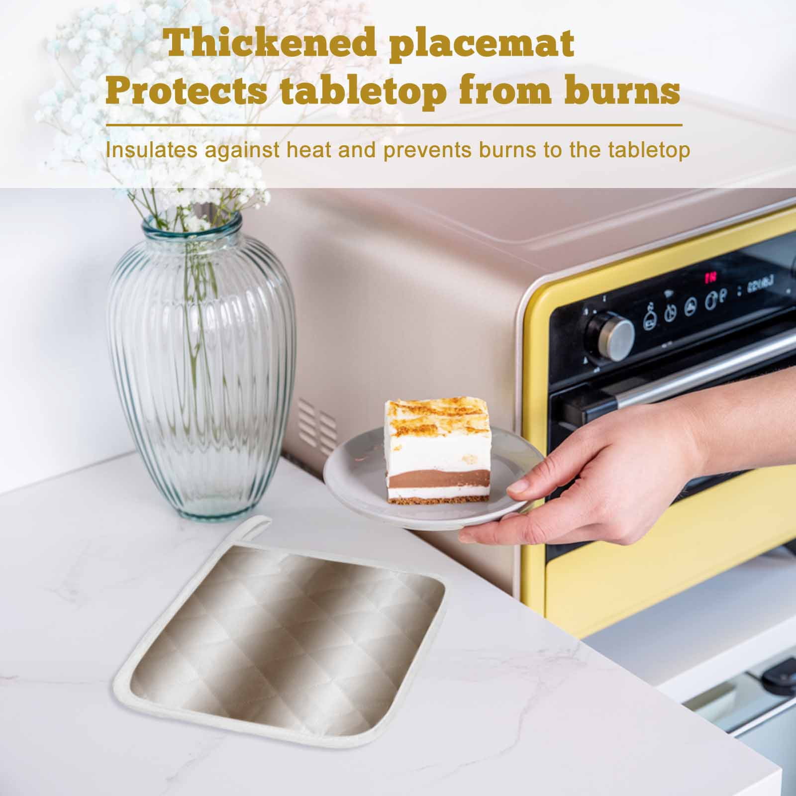 Brown White Ombre Pot Holders for Kitchen Heatproof Potholder, 2 Pack Vintage Minimalist Country Gradient Hot Pads Multipurpose Oven Pads Cloth Potholders Trivet for Cooking and Baking