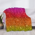 thumbnail image 3 of Yiaed Rainbow Glitter Print Blanket Throw Blanket Soft Cozy Flannel Blanket for Home Bed Sofa Couch Chair-50"x40", 3 of 6