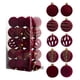 thumbnail image 1 of Adornos de Velvet Christmas Balls 30 Piezas | Bolas decorativas colgantes de plástico para árboles flocados | Textura multidimensional | Terciopelo de espuma duradero | Cuerda metálica fácil, 1 of 9