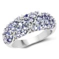 thumbnail image 2 of Mooneye Round Shape Tanzanite 925 Sterling Silver Cluster Mother's Day Gift Ring, 2 of 3