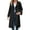Black, variant on Women's Double Breasted Long Trench Coat Windproof Classic Lapel Slim Overcoat with Belt White XL