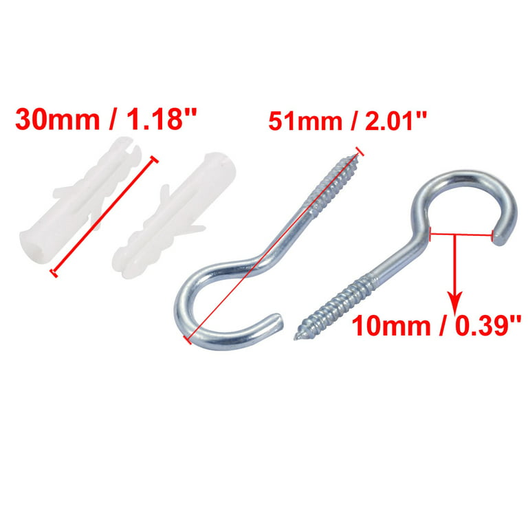 Uxcell 10pcs 6mmx30mm Self Drilling Drywall Anchor with Zinc Plated Screw Hook Eye, Other