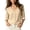 Beige, variant on Blouses for Women V Neck Rolled Sleeve Casual Loose Fit Crinkled Button Down Tunics for Spring Summer