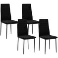 thumbnail image 1 of HOMCOM Chaises de Salle à Manger, Ensemble de 4, Chaises d'Appoint Rembourrées, Dossier, Noir, 1 of 10