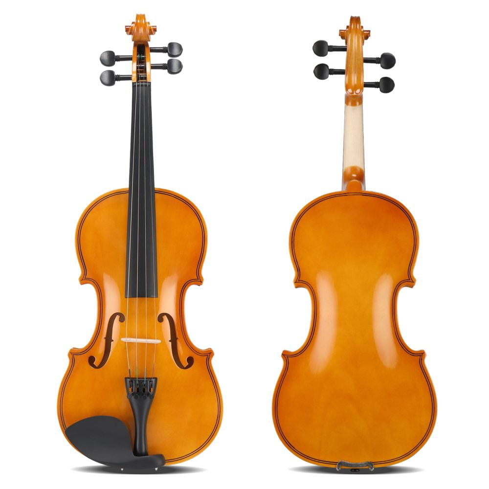 Violin 4/4 Full Size Kit, Violin Fiddle Set for Beginner Adults Student with Arbor Bow, Extra Strings & Bridge, Rosin, Hard Case, Fingerboard Stickers and Shoulder Rest (Natural)