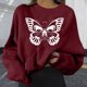 thumbnail image 2 of Halloween Mujer Moda Casual Estampado Cuello Redondo Suelto Manga Larga Tops Cortos Blusa Sin Capucha Sudaderas Pompotops FGAJ19077, 2 of 8