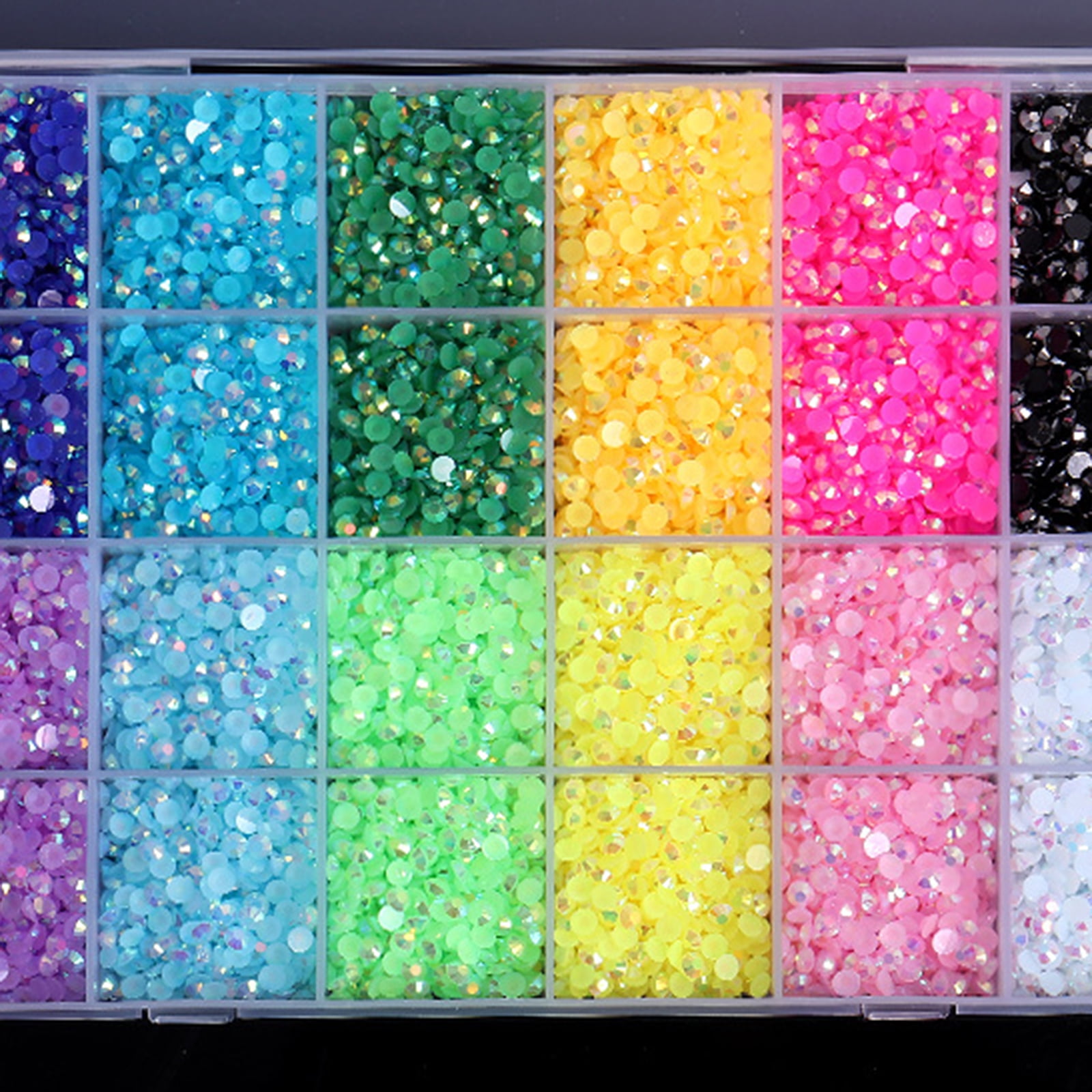 Resin Glitter 3D Rhinestones AB Flat Back Shiny Stones Nail Art Decoration Mixed Pack Nail Gems Crystal Strass Accessory