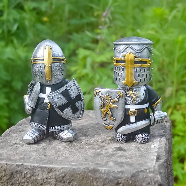 2 piezas de resina de guerra medieval para manualidades, guardia de hacha, caballero enano, escritorio, miniescultura, decoración de jardín, adornos para patio al aire libre, césped, decoración de pa JAMW Sencillez