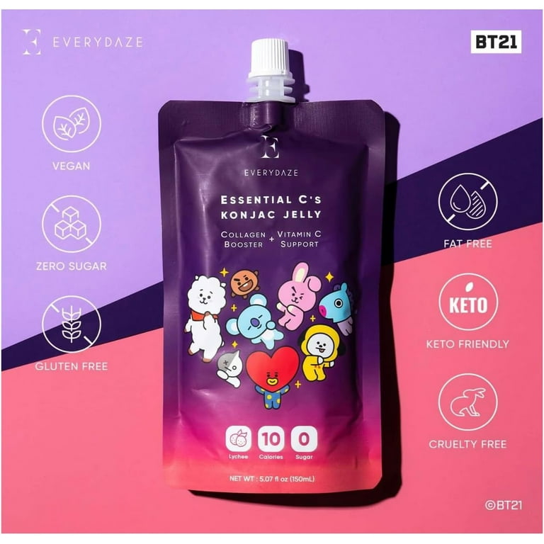 EVERYDAZE with BT21: Essential C’s Konjac Jelly – Lychee, Box of 10 Packs