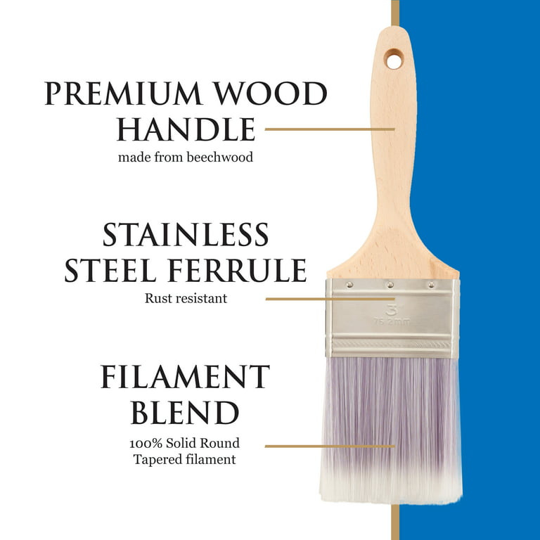 Project Source 1-1/2-in Reusable Polyester Angle Paint Brush (Trim Brush)  in the Paint Brushes department at