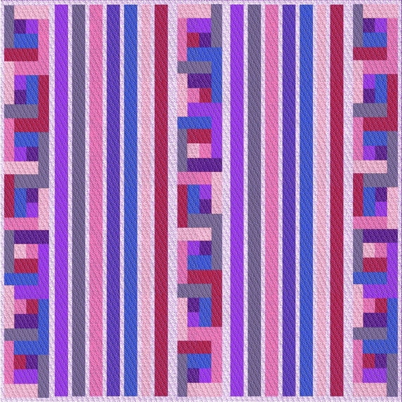 Ahgly Company Indoor Square Patterned Dark Orchid Purple Area Rugs, 5' Square