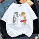 thumbnail image 3 of Camiseta Kawaii con estampado de tiburón y gato para mujer, remera coreana Harajuku de manga corta, playera con estampado de animales divertidos 2024, 3 of 5