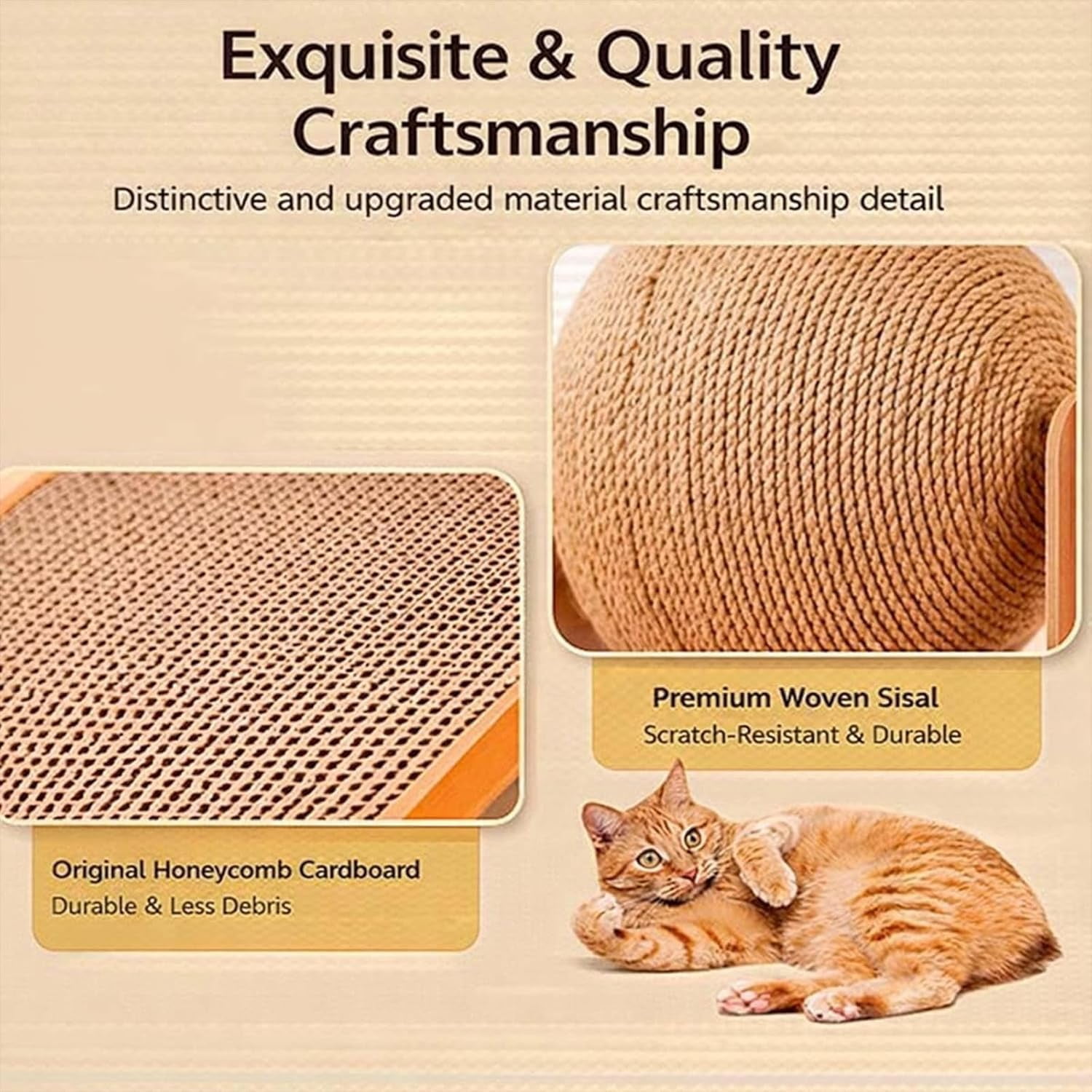 Wobble Ball Cat Scratcher, Rotating Natural Sisal Ball Wood cat scratching ball on stand , 2-in-1 Interactive Cat Scratching Post with Arch Bridge for Indoor Cats, Durable Furniture & Rug Protecto -S