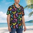 thumbnail image 3 of Gukieu Colorful Lizards Print Men's Short-sleeved Shirts, Button-down Lapel Hawaiian Shirts, T-shirts, Beach Vacation Summer Casual Wear,XX-Large, 3 of 7