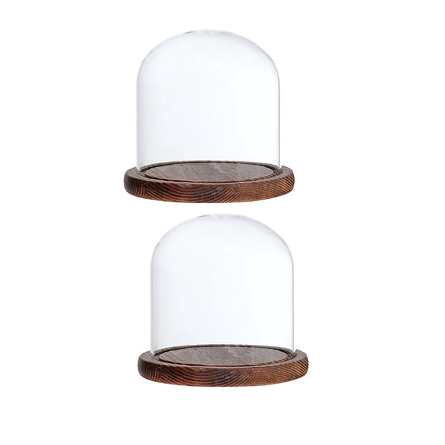 Cúpula transparente con base de madera.,Cúpula de vidrio con base,Campana de cristal,Cúpula de exhibición de vidrio,Cubierta de vidrio,Botella de paisaje de jardín,Soporte de bricolaje