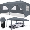 thumbnail image 2 of GZXS 10x20ft Gazebo Instant Portable Canopy Tent, Large Canopy Tent for Parties with 6 Removable Sidewall for Patio/Outdoor/Wedding Parties and Events (Gray), 2 of 8