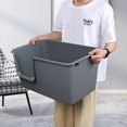 thumbnail image 5 of Set of 4 Extra Large Cat Litter Box, Low Entry Senior Litter Pen for Geriatric  Big Cats, Open Top Cat Litter Tray with Scoop, Grey, 5 of 7