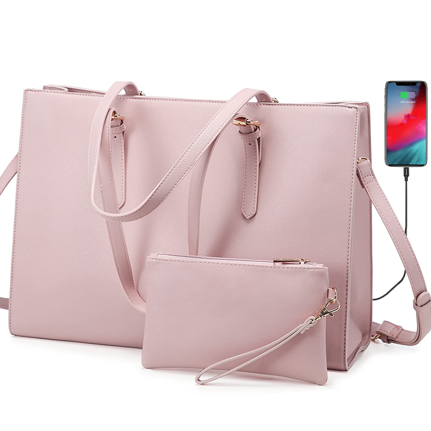 Reach out Seaport Medieval Laptop Bag for Women, Fashion Computer Tote Bag Large Capacity Handbag, Leather Shoulder Bag Purse Set, Professional Business Work Briefcase for Office Lady, 2PCs, 15.6-Inch, Light Pink - Walmart.com Reach out Seaport Medieval Laptop Bag for Women, Fashion Computer Tote Bag Large Capacity Handbag, Leather Shoulder Bag Purse Set, Professional Business Work Briefcase for Office Lady, 2PCs, 15.6-Inch, Light Pink - Walmart.com
