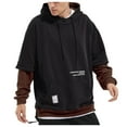 thumbnail image 1 of VBARHMQRT Oversized Hoodie Men's Hooded Pullover Sweatshirt Spring and Autumn Casual Virtual 2 Piece Sweatshirt Jacket Men, 1 of 6