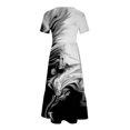 thumbnail image 4 of Robes d'Été Grande Taille pour Femmes 2024 Décontractées à Manches Courtes Col Rond Robe Décontractée Fluide à Étages Maxi Robe de Plage avec Poches Robe à Imprimé Dégradé Économisez jusqu'à 65 % de Rabais!, 4 of 5