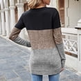 thumbnail image 6 of Womens Color Block Patchwork Tunic Tops Crewneck Long Sleeve Dressy Casual T Shirts Loose Comfy Basic Fall Blouses Tops, 6 of 6