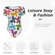 thumbnail image 4 of Balery Colorful Butterflies Body de cuello redondo de manga corta para mujer Tops de manga corta Tops básicos-XX-Large, 4 of 7
