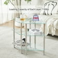 thumbnail image 6 of Glass Side Table 3-Tier End Table Triangle Nightstand Storage Shelves Chrome Finish Contemporary Furniture Home Living Room Clear Triangular, 6 of 9