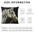 thumbnail image 5 of Creowell  Animals Horse Decorative Throw Pillow Covers Sketch Vintage Style Farm Animals Black Background Pillowcase Home Decor Cushion Cover for Sofa Chair Bed Couch，Multi-Size, 5 of 5