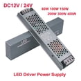 thumbnail image 2 of AC/DC 12V 24V Transformer 60W 100W 150W 200W 300W 400W, LED Driver Power Supply Ultra Thin A/D Converter For LED Strip Lights, 2 of 7