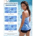 thumbnail image 2 of Zando Womens Tankini Bathing Suits for Women Swimsuits Bandeau Tankini Top with Boy Short Tummy Control 2 Piece Swimming Suits Wave Blue L, 2 of 6