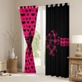 thumbnail image 3 of Manfei Cartoon Loves Pattern Kitchen Curtains,3D Cartoon Bowknot Print Black Out Curtains Pack of 2 (42x63 Each), 3 of 6