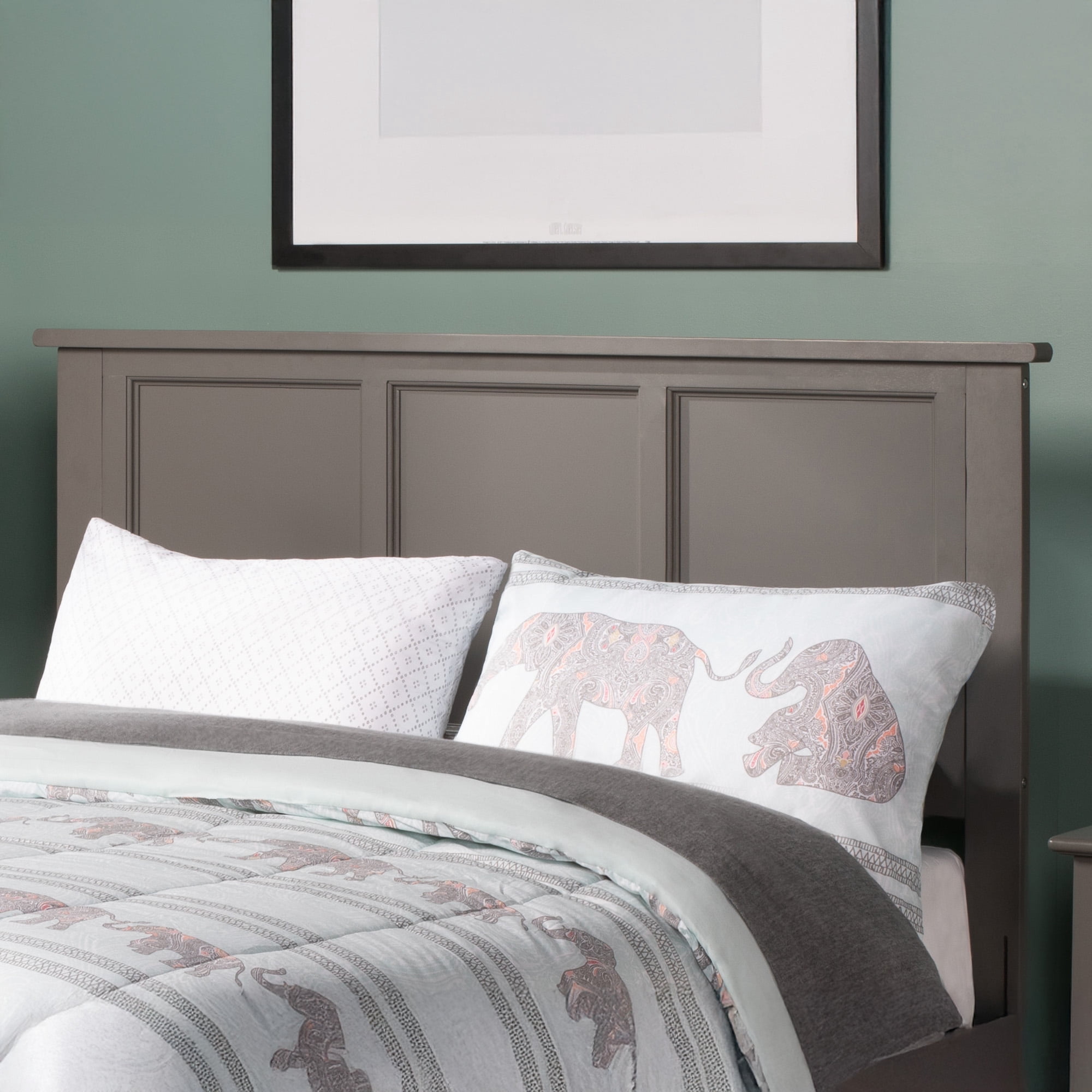 AFI Madison King Solid Wood Platform Bed, Grey