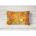 thumbnail image 2 of Carolines Treasures 8987PW1216 Abstract Flowers in Oranges and Yellows Canvas Fabric Decorative Pillow, 12H x16W,, 2 of 3
