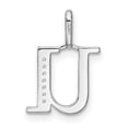thumbnail image 4 of Finest Gold 14K White Gold Diamond Lower Case Letter U Initial Pendant, 4 of 4