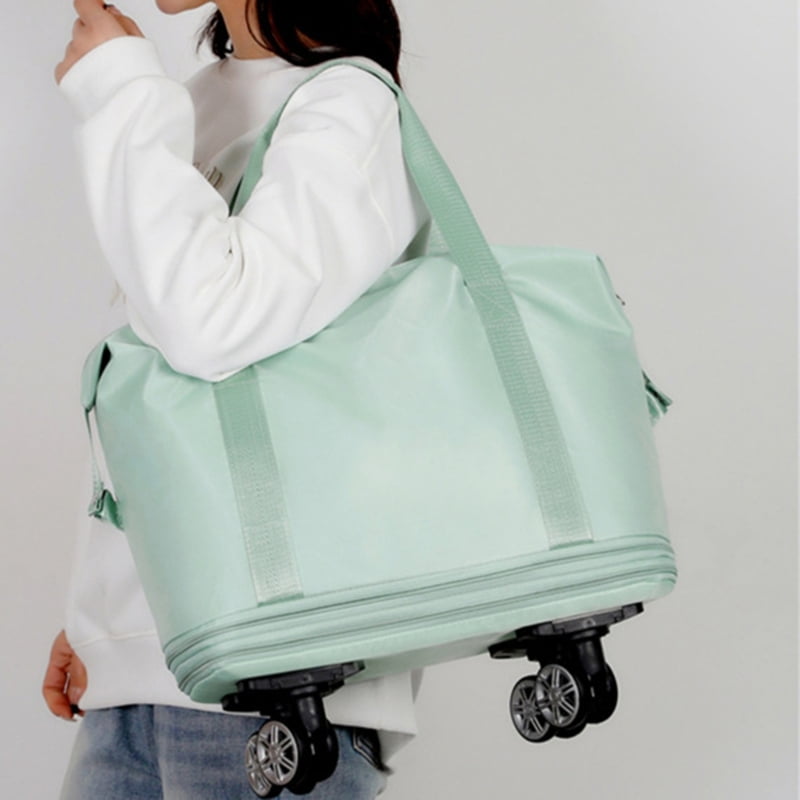 Large Capacity Expandable Travel Bag with Wheels Detachable Rolling Luggage Bag