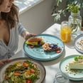 thumbnail image 4 of 10.5 Inch Porcelain Dinner Plates Set of 6, Gradient High Edge Dish Set - Dishwasher, Microwave, Oven Safe, Scratch Resistant, Cool Assorted Colors, 4 of 7